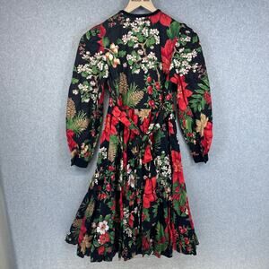 Storybook Heirlooms Dress Girls Youth Size 12 Multi Floral Velvet Bow Headband